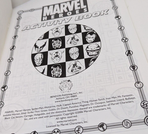Vintage 2006 Marvel Heroes Activity Book Coloring (Unused) W/ Poster, Stickers - Imagen 16 de 19