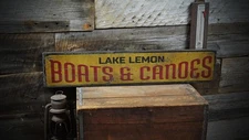Custom Boat & Canoes Lake House Sign - Rustic Hand Made Wooden Sign
