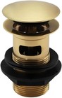 Universal Brushed Brass Slotted 1.1/4" Pop Up Basin Waste Push Button Click Plug