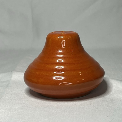 Vintage Bauer Pottery Los Angeles Ring ware 1930s Low Orange Salt Shaker.
