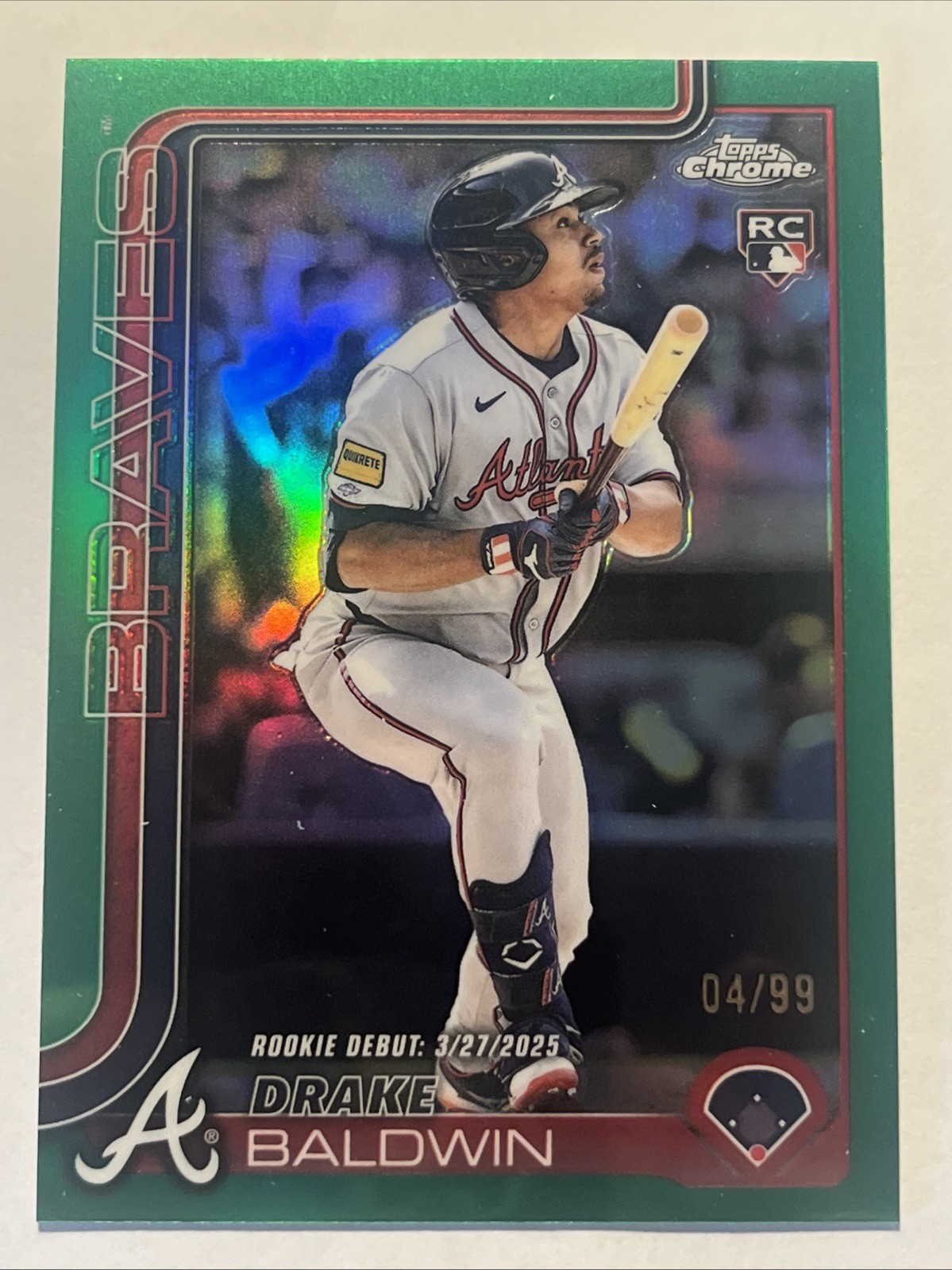 2025 Topps Chrome Update Green #USC88 Drake Baldwin Rookie Debut (RC) /99 NL ROY