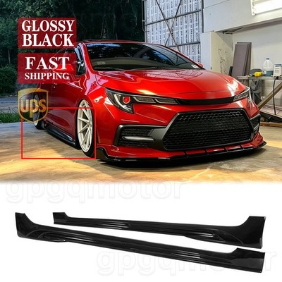 For Toyota Corolla LE SE XSE Sedan 20-26 Glossy Black Side Skirt Extension Panel