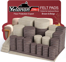 Felt Furniture Pads for Hardwood Floors -216 Pcs Premium Felt Pads for Chair Leg