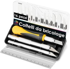 OfficeTree Bisturi Modellismo Set da 16 Pezzi - Taglierino Modellismo - Taglieri