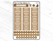 4112-11~~November Journal Planner Stickers.