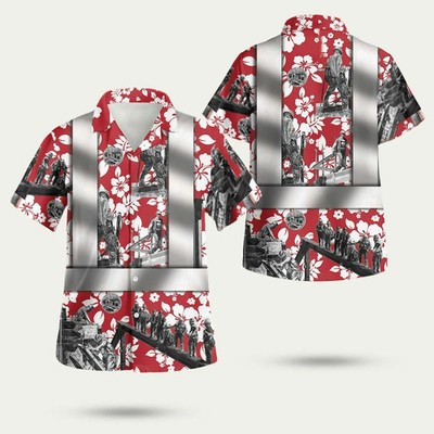 Ironworker Safety Printed Mens Hawaiian Shirt