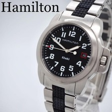 Hamilton Khaki Action Quartz Mens Wristwatch with Date Stainless Steel Band