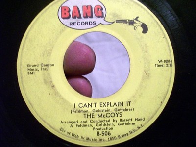 THE McCOYS HANG ON SNOOPY & I CAN'T EXPLAIN IT 45 BANG RECORD B-506