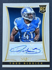 2013 PANINI SELECT AUTO THEO RIDDICK SIGNED AUTOGRAPH ROOKIE CARD RC /499