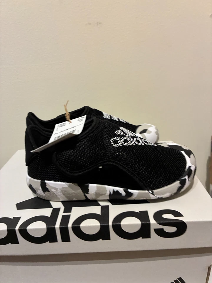 NWT Adidas Toddler Boys Altaventure 2.0 Slip On Sandal Sneaker Black Camo - 9K - Image 4 of 4