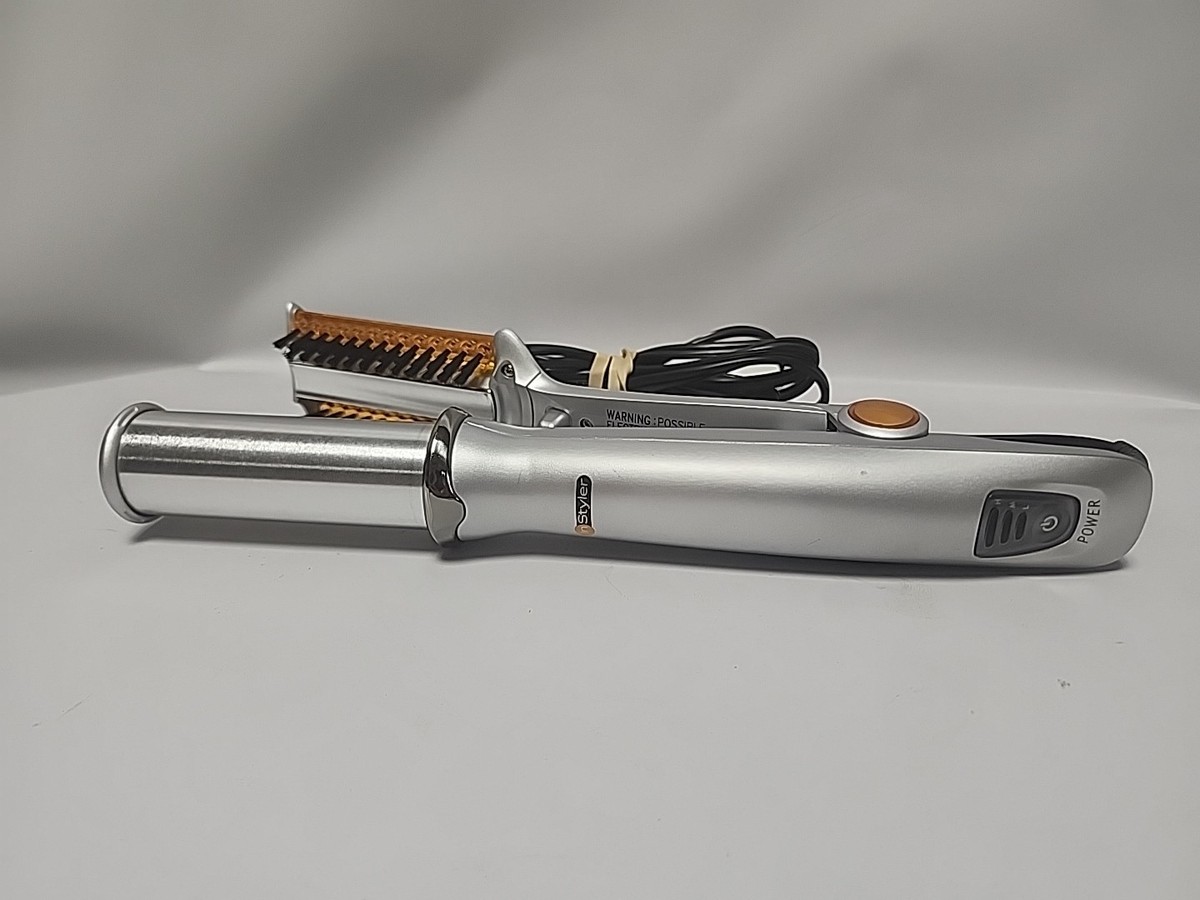 INSTYLER Rotating Hot Curling Iron Hair Smoother Brush Model IS1001 Tested  Works