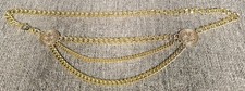 VTG 1980's Gold Tone Chunky 3 Strand Belt/Necklace