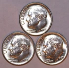 (3) 1963-D Roosevelt Dimes - About Uncirculated - #3017E - FREE SHIPPING