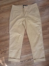 WILDFANG The Essential Trouser Pants size 12 Camel Tan Cuff Taper Mid Rise NWT