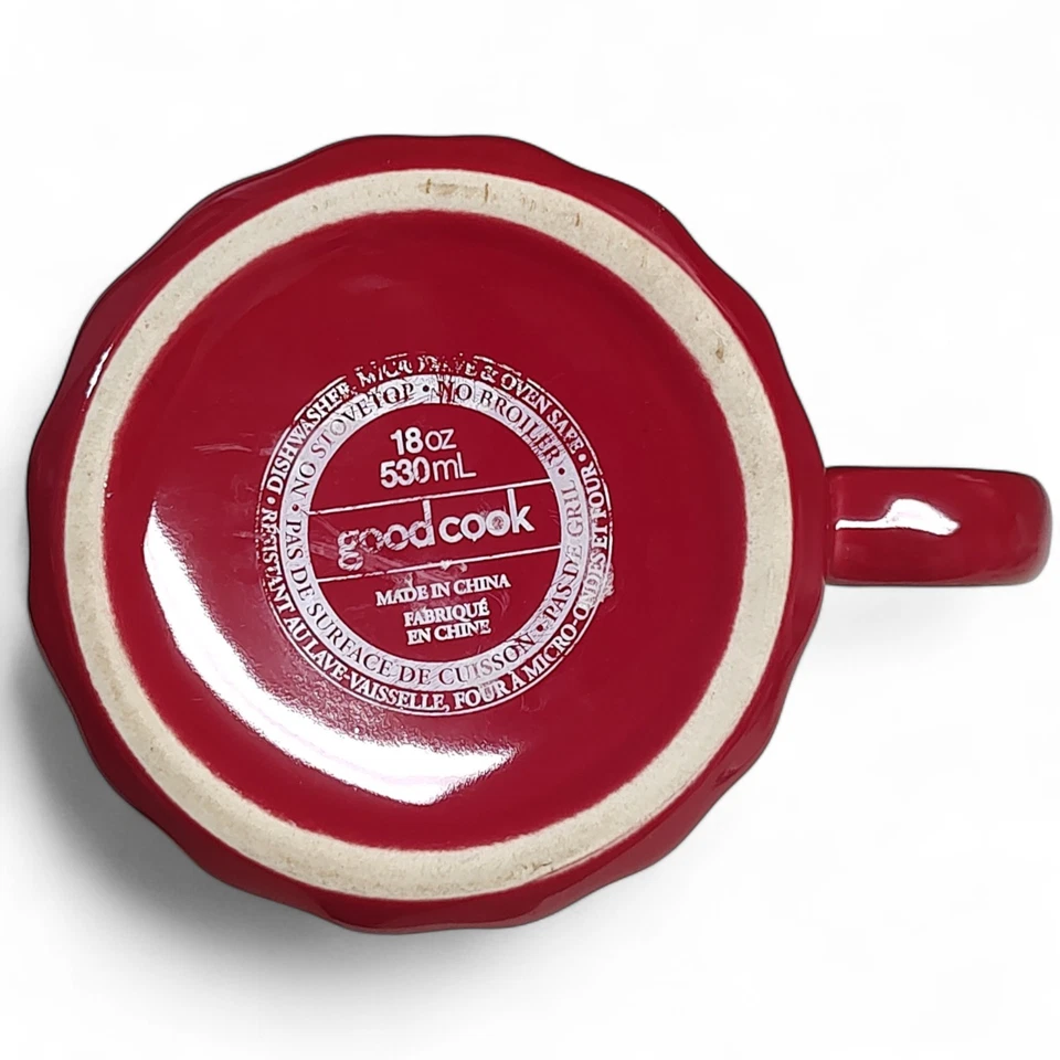 Taza sopa Good Cook gres roja y blanca 18 oz Foto 4 de 4