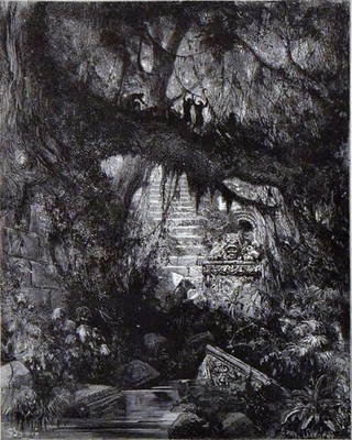 WOOD OF BLOOD IN  ATALA  1885 Gustave Doré * Chateaubriand ANTIQUE ENGRAVING