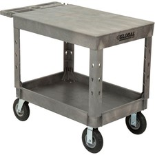 Industrial Strength Plastic 2 Flat Shelf Service Utility Cart 44  x 25-1/2  8"
