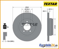 2 St. Bremsscheibe Pro Textar 92123103 FüR Bmw 7Er