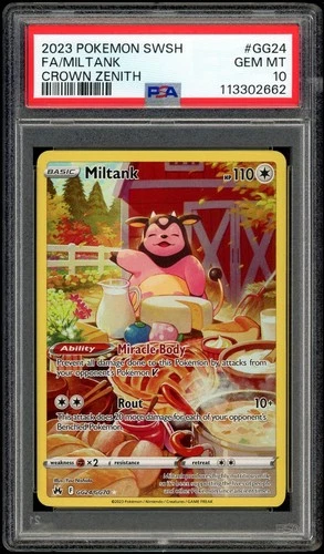 2023 POKEMON SWORD & SHIELD CROWN ZENITH #GG24 FULL ART/MILTANK PSA 10