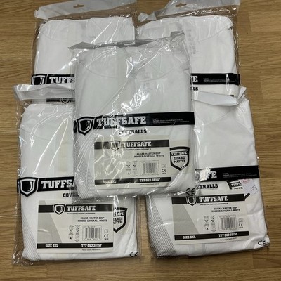 5 x Tuffsafe Guard Master, 3XL, Schutzoverall, Einweg, weiß