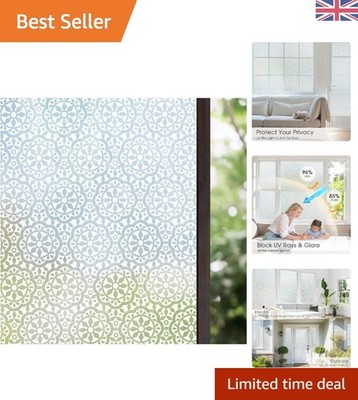 Robuste Vinyl Milch Fensterfolie - 44,5x200cm, komplette Sichtschutz & UV-Block