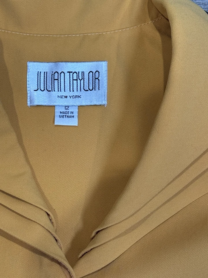NUEVO CON ETIQUETAS JULIAN TAYLOR MUJER AMARILLO 2 PIEZAS PANTALÓN TRAJE TALLA 12 AMARILLO NEGRO Foto 3 de 4