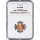 1948 D 1c Lincoln Wheat Cent ~ NGC MS 67 RB