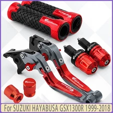 Handle Grips Cap Brake Clutch Levers Set For SUZUKI HAYABUSA GSX1300R 1999-2018