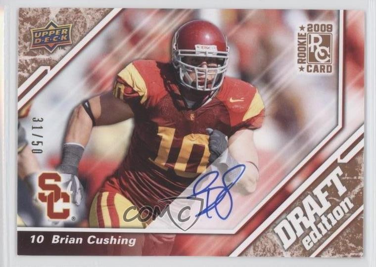 2009 Upper Deck Draft Edition Copper 31/50 Brian Cushing #61 Rookie Auto RC 0k0