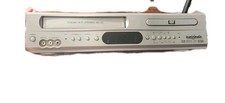 BrokSonic DVCR-810 DVD VCR Combo Player 4-Head VHS Hi-Fi Stereo. Silver/ Tested
