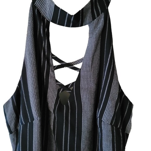 CRYSTAL DOLL Juniors' Striped Crisscross Jumpsuit Size 3 - Picture 5 of 16