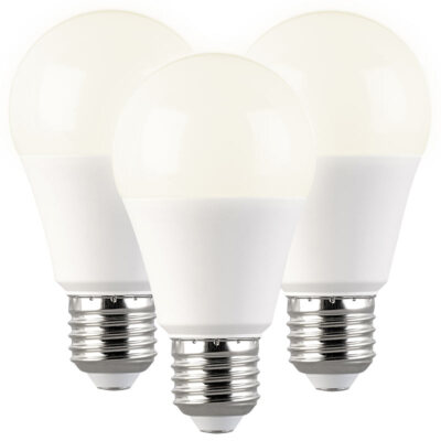 Luminea 3er Set LED-Lampen, E, 9 W (ersetzt 120 W), E27, warmweiß, 1.050 lm