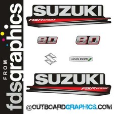 Suzuki DF80 80hp four stroke outboard engine decals/sticker kit (2018)