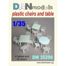 Dan Models 35299 Scale 1:35 Accessories for Diorama Plastic Chairs + Table 20pcs