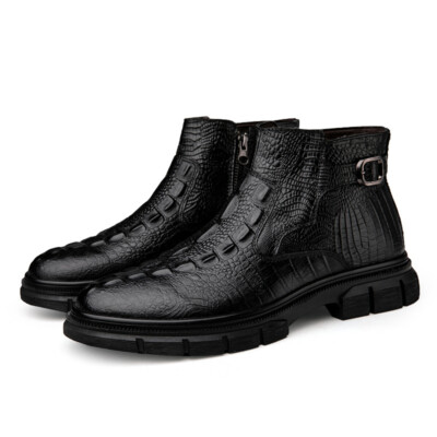 Chelsea Ankle Boots for Men Genuine Leather Oxford Casual and Formal Dress Boot Amazon.com | Santimon Mens Chelsea Boos Dress Casual Genuine  main image 3
