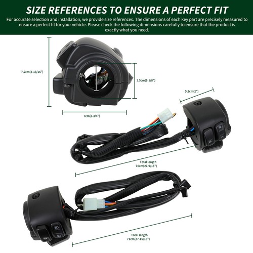 2x For Harley Sportster 883 XL 1" Handlebar Switch Gear Control Light Indicator - Picture 6 of 12