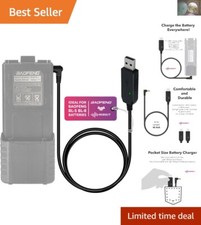 Durable 2.5mm USB Charger for Baofeng UV-5R/UV-82: Smart Charging Indicator