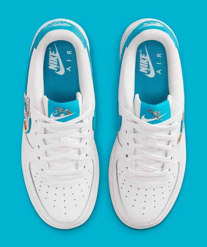 Nike Air Force 1 Low GS Spacejam Hare White Blue DM3353-100 sz 6Y = 7.5 Women's - Image 4 of 4