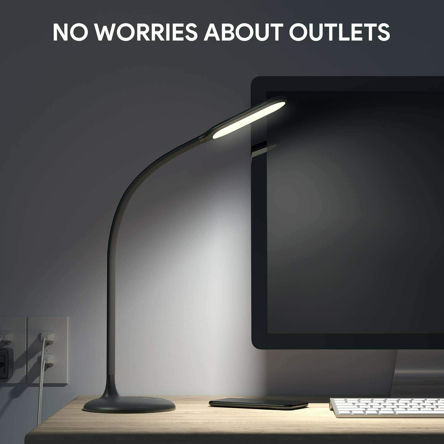 Gladle LED Table Desk Study Lamp Warm White Dimmable + 360° Flexible