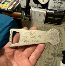 Vintage Drink Ballantine Ale Beer Bottle Opener Newark NJ Unusual Shape Nice Old