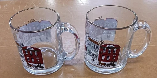 Libbey Winter Village 2 Mugs (12 oz) Christmas Holiday Winter Scenes Arby’s