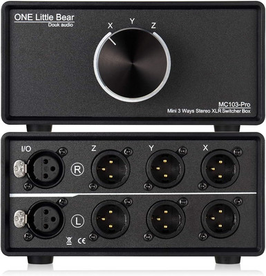 1-IN-3-OUT XLR Audio Switch ; Balanced Audio Converter ; 3-Way Stereo Passive Au