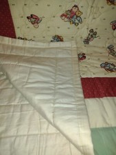 Handmade Adorable Quilt for Baby 76" x 52" Teddy Bears Dolls Mice with Lamb