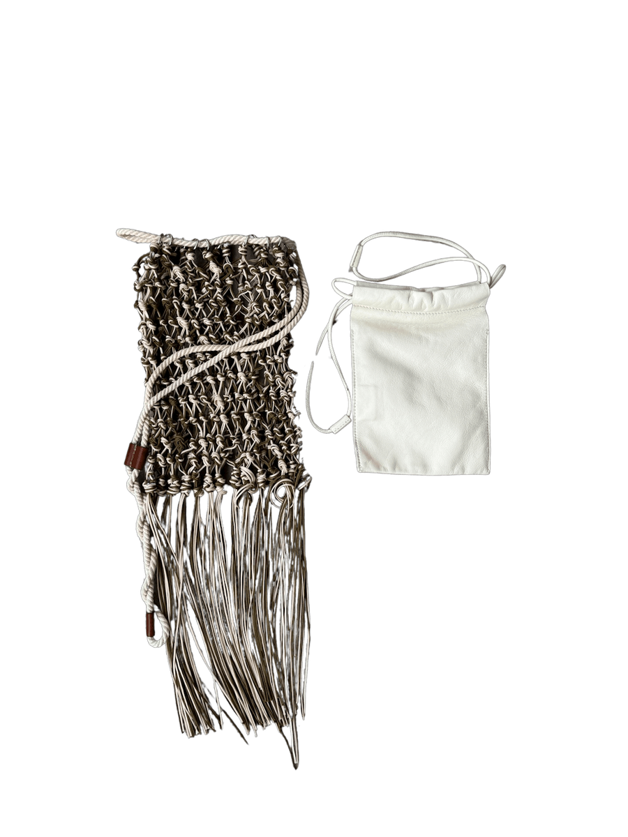 Jil Sander SS21 Fringe Net Bag w/ Removable Leather Pouch | eBay