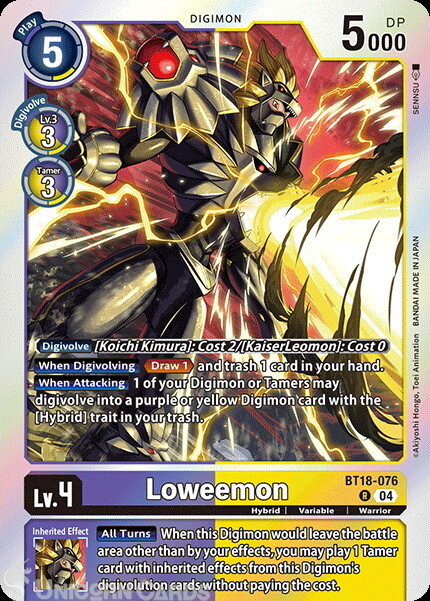BT18-076 Loweemon : Rare Digimon Card : BT18-19: Special Booster Ver.2.0