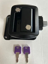 Black RV Paddle Entry Door Lock Latch Handle Knob Deadbolt Camper Trailer Global