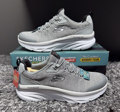 Skechers Shoes Sneakers Mens Size 10 Grey Dlux Walker Extra Wide Memory Foam New