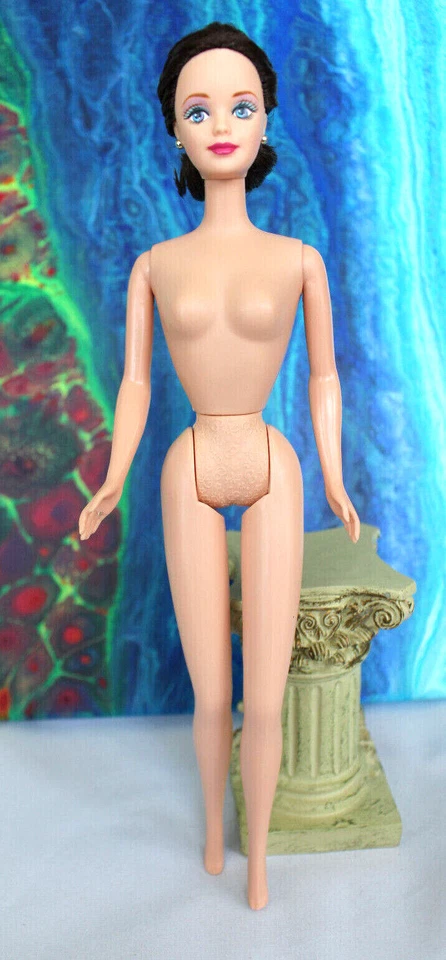 Barbie desnuda TNT marrón oscuro cola de caballo moño moño anime ojos Mackie DBox4 ÚNICO EN SU CLASE Foto 3 de 4