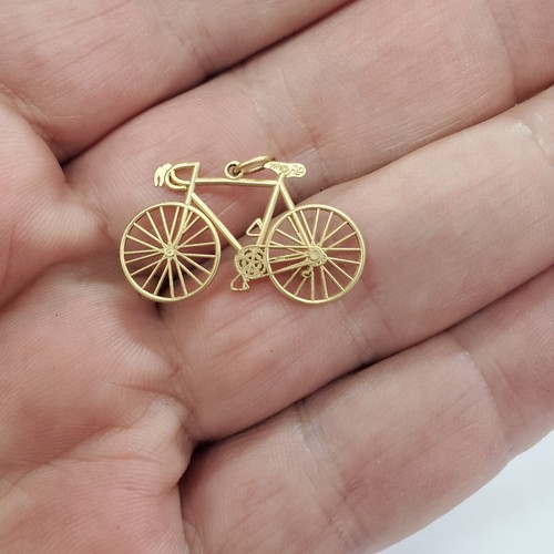 14K Yellow Gold BICYCLE/BIKE Pendant/Charm by Mark Anthony - Picture 3 of 5