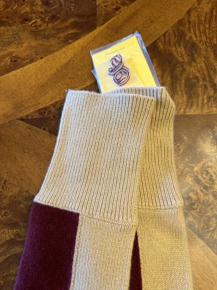 TSE NUEVOS GUANTES LARGOS DE PUNTO LANA/CACHEMIRA O/S ($165) EN COLORES BEIGE/BORGOÑA Foto 4 de 4